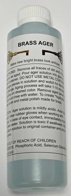 8oz. (Ounce) - Brass Ager Darkening Solution antique vintage old metal patina copper tin bronze dull