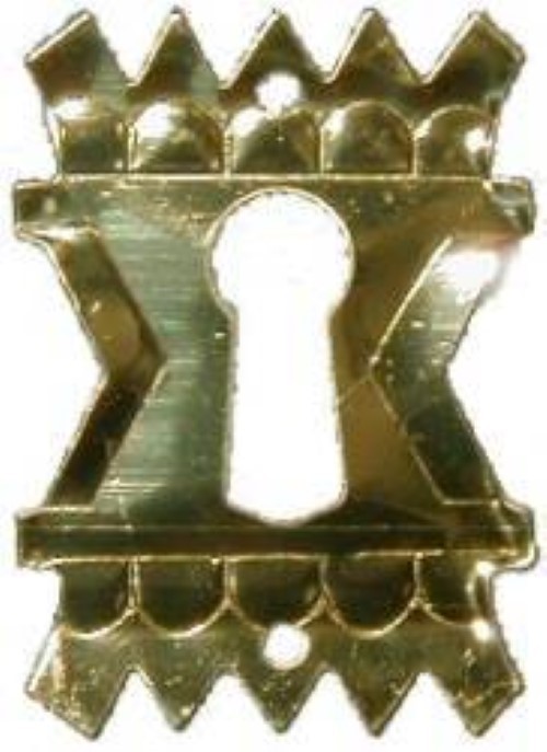 Eastlake Victorian Style Stamped Brass  Keyhole Cover