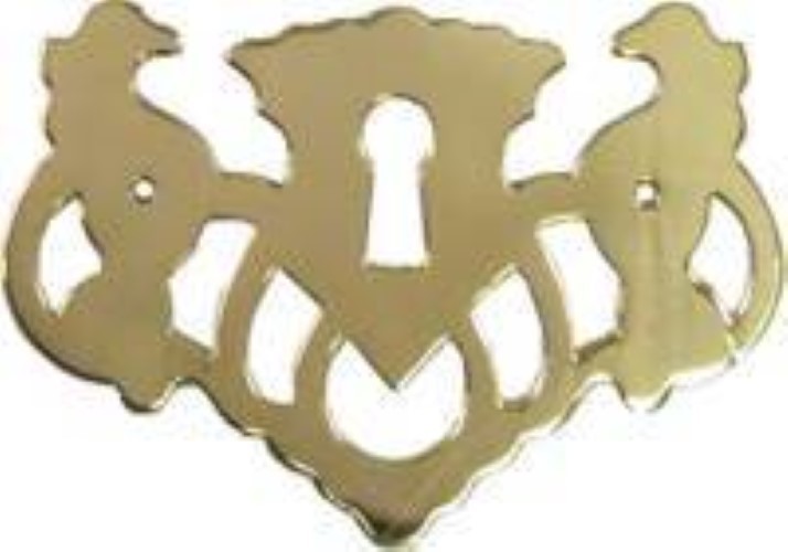 Stamped Brass Openwork Chippendale Style Keyhole Cover