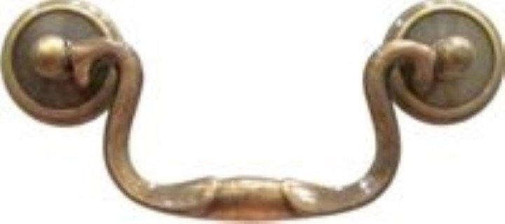 ANTIQUED BRASS QUEEN ANNE BAIL PULL - 3-1/2" CC