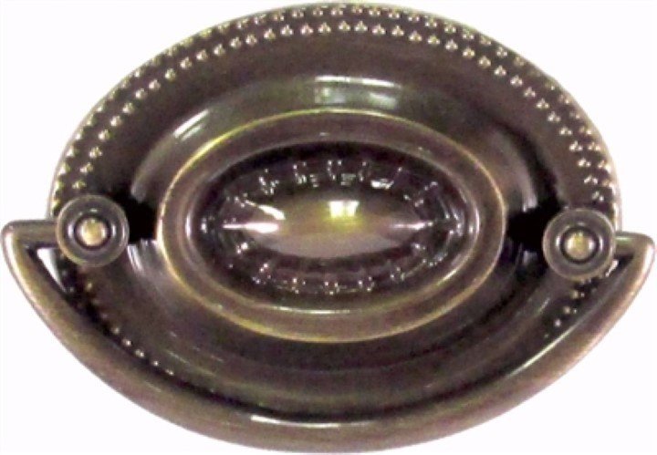 ANTIQUED BRASS HEPPLEWHITE OVAL PULL - 2-1/2" CC