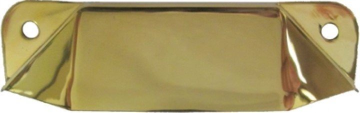 Polished Stamped Brass Bin Pull antique vintage retro mid century modern handle fancy