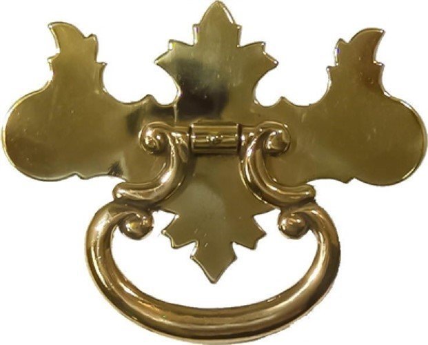 Polished Brass Early American Style SINGLE POST PULL Eagle antique vintage retro bird wings fancy dresser drawer