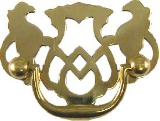 Stamped Brass Openwork Chippendale Style Drawer Pull