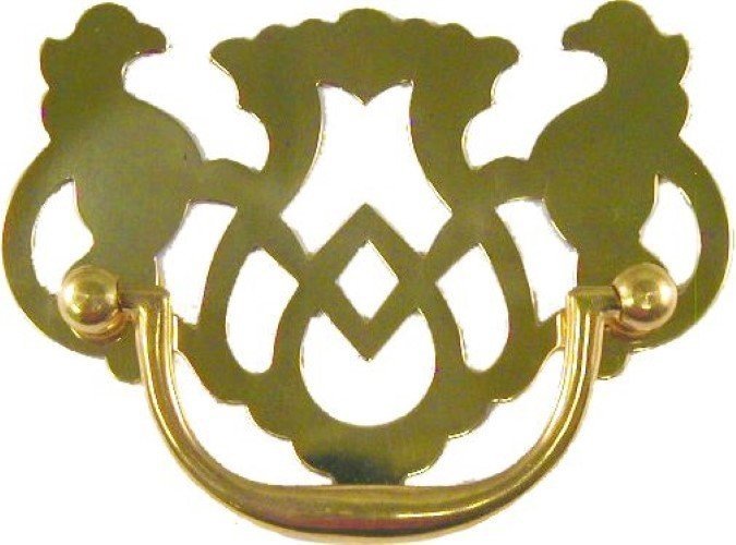 Stamped Brass Openwork Chippendale Style Drawer Pull