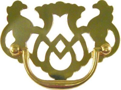Polished Brass Chippendale Style Pierced Keyhole Cover vintage antique restore 