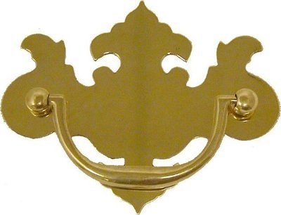 Polished Stamped Brass Chippendale Style Drawer Pull