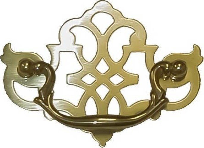 Polished Brass Chippendale Style Pierced Drawer Pull