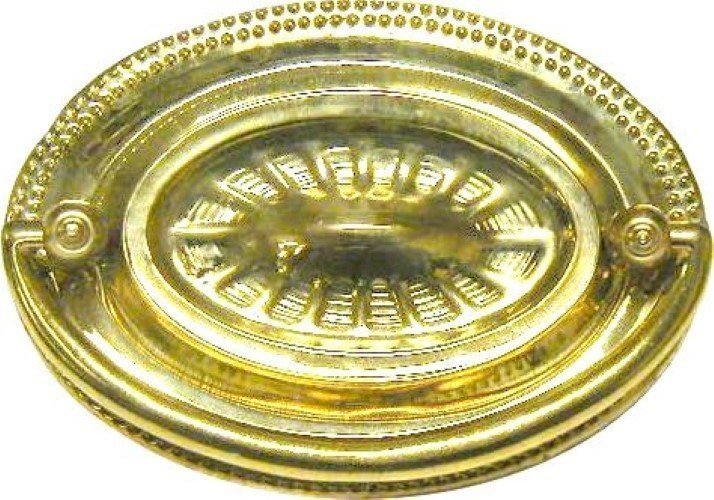 Hepplewhite/Sheraton Style Stamped Brass Oval Drawer Pull 3" CTC
