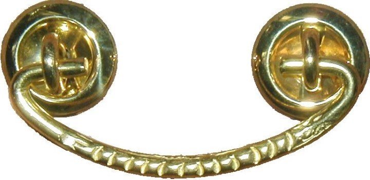 Victorian Style Stamped Brass Bail Pull