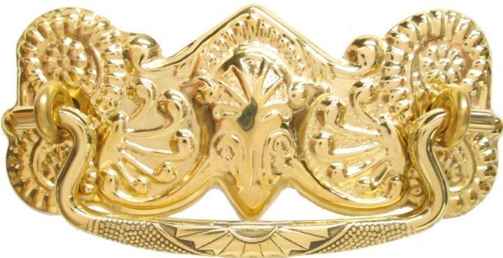 Victorian Style Stamped Brass Drawer Pull