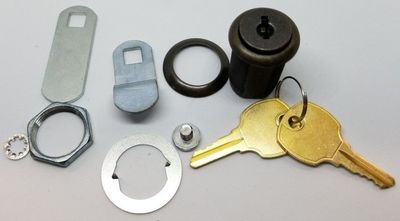 Antique Brass Cam Lock Straight & Off Set 3/4" Diameter 5 Disc Tumbler With Keys door desk trunk