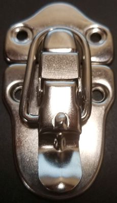 Nickel Plated Drawbolt lock latch antique chest trunk steamer vintage old rustic