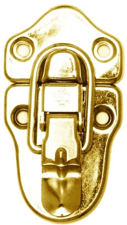 Brass Plated Drawbolt - lock latch rustic antique chest, trunk steamer vintage old