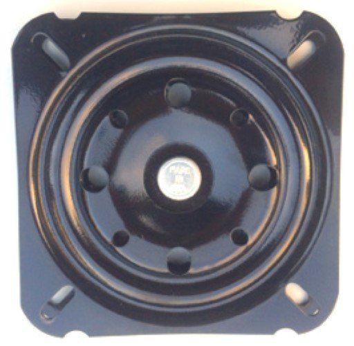 6 3/4 Inch - Flat Chair Swivel Replacement Plate BLACK POWDER COAT
