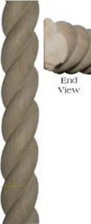 (LIMITED STOCK) --- Decorative Rope Moulding - RED OAK - 1/2" trim beading wood antique vintage old 2 foot strips trim rope wood antique vintage old molding retro fancy ball bead