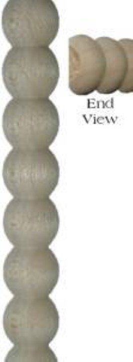 LIMITED STOCK -- Half Round Beading - MAPLE - 3/8" trim rope wood antique vintage old molding moulding retro fancy ball bead