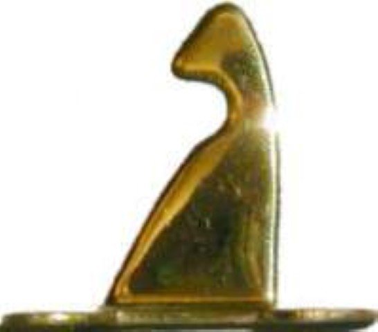 Right Hand Offset Catch Only -  Polished Brass - Hoosier Sellers antique vintage restore latch