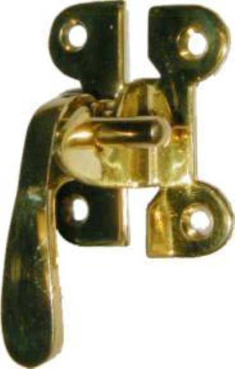 (LIMITED STOCK) - Left Hand Flush Mount McDougall Latch -  Polished Brass - Hoosier Sellers antique vintage restore