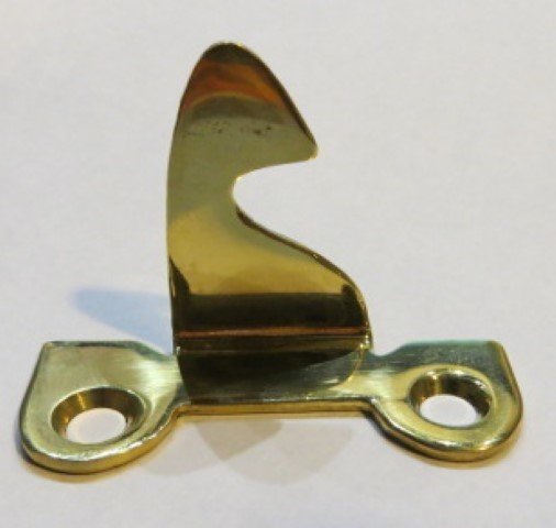 (LIMITED STOCK) - Left Hand Flush Mount Catch Only - Polished Brass - Hoosier Sellers antique vintage restore latch