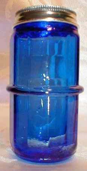 Hoosier Spice Jar - Blue Glass, shaker, rack, limited supply
