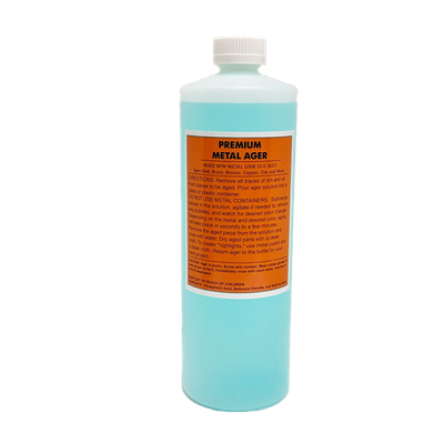 8oz Or 32oz (Ounce) - Metal Ager Darkening Solution antique vintage old metal tin steel copper brass patina blackening black bronze dull 8oz Or 32oz (Ounce) - Metal Ager Darkening Solution antique vintage old metal tin steel copper brass patina blackening black bronze dull