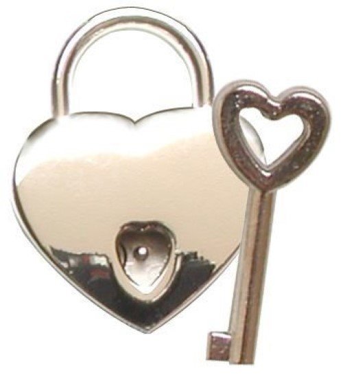 Small Heart Padlock Polished Nickel jewelry box girl