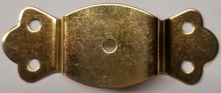 Bright Brass Trunk Handle Loop - Plated chest steamer leather vintage old antique