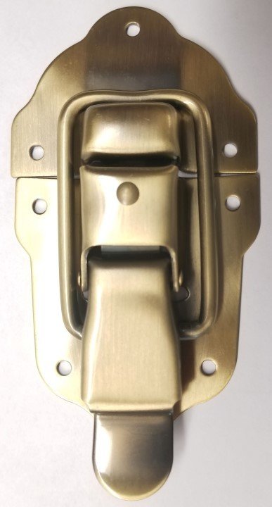 Limited Stock - Large Antique Brass Trunk Drawbolt chest steamer flush mount vintage lock old