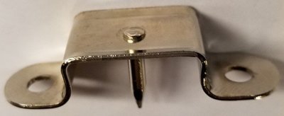 Nickel Plated Stamped Steel Small Trunk Handle Loop With Pin - chest steamer vintage antique