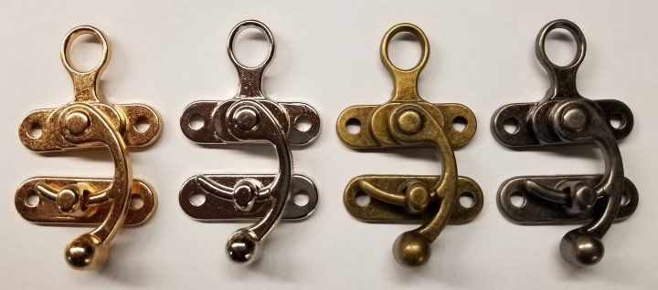 Antique Brass Plated Steel small purse fastener latch case clip lock slide bag 