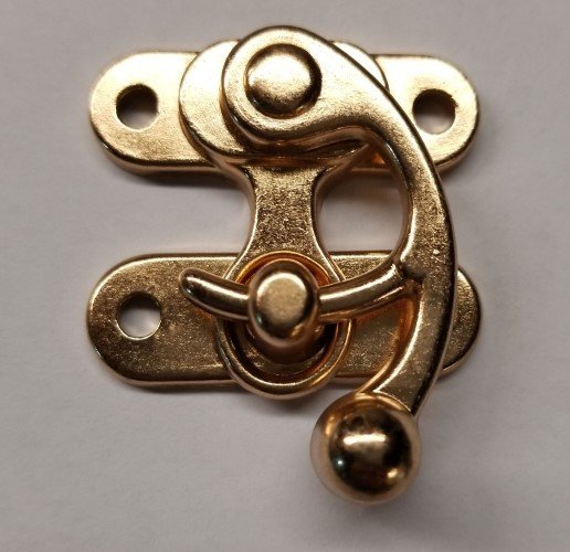 Brass Plated Steel Gold small purse fastener latch case clip lock slide phone