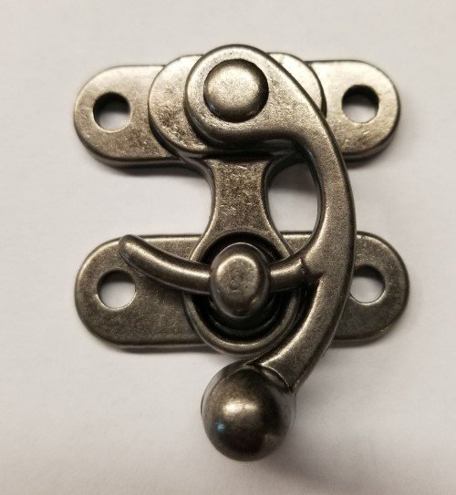 (Limited Stock) -- Antique Nickle Plated Steel small purse fastener latch case clip lock slide phone