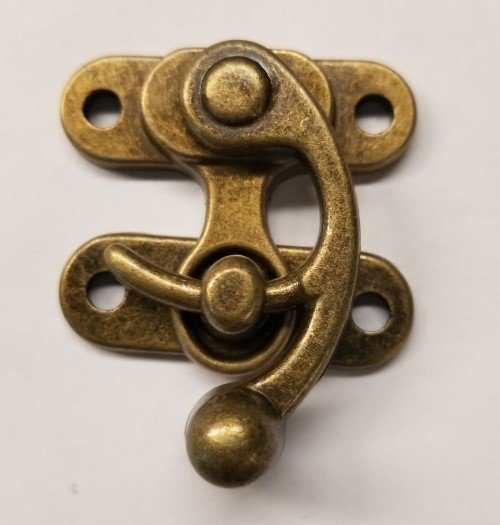 Antique Brass Plated Steel small purse fastener latch case clip lock slide phone