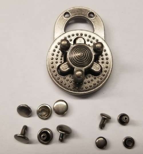 Antique Nickel Plated Turn Lock  latch case clip flap catch purse box pouch