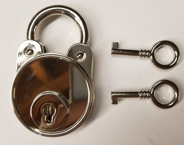 Nickel Plated Chrome Pad Lock shine fancy keys jewelry box pouch small