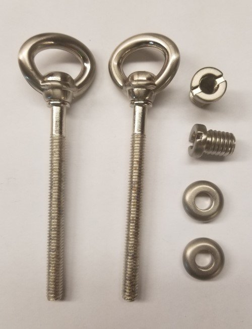 Satin Nickel Steel Cheval Mirror Mount Set - vintage retro old kit
