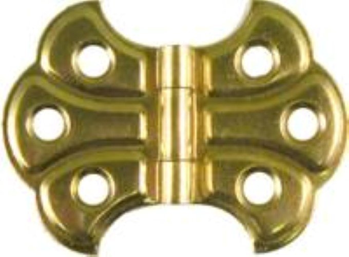 SMALL BUTTERFLY HINGE - BRASS PLATED STEEL vintage antique