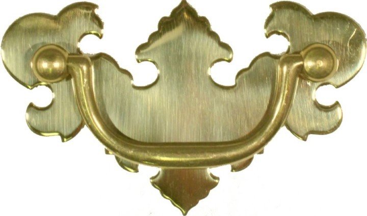 Polished Brass Chippendale Style Bat Wing 2.5" Centers pull handle knob