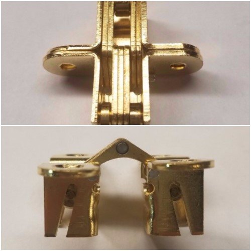 Brass Plated Steel Concealed Hinge hidden invisible furniture vintage antique