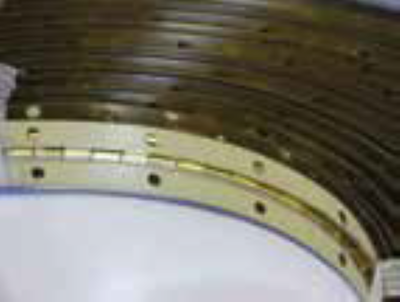 Brass Plated Steel Continuous Hinge 1.5" by 100 FOOT 1200" long piano chest trunk steamer antique