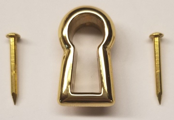 Polish Brass Keyhole Insert cover thread escutcheon antique vintage key