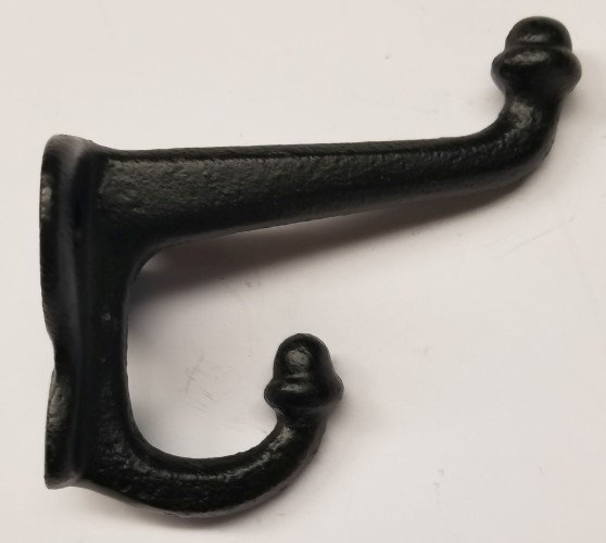 Cast Iron School House Hook rack coat hat hanger steel metal black acorn
