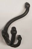 Cast Iron Three Prong Utility Hook rack coat hat hanger steel metal black acorn