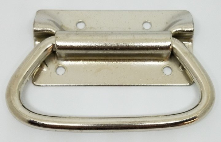 LIMITED STOCK - Trunk Chest Handle - Nickel Plated Steel HEAVY DUTY Hand Loop BAIL pull wire metal