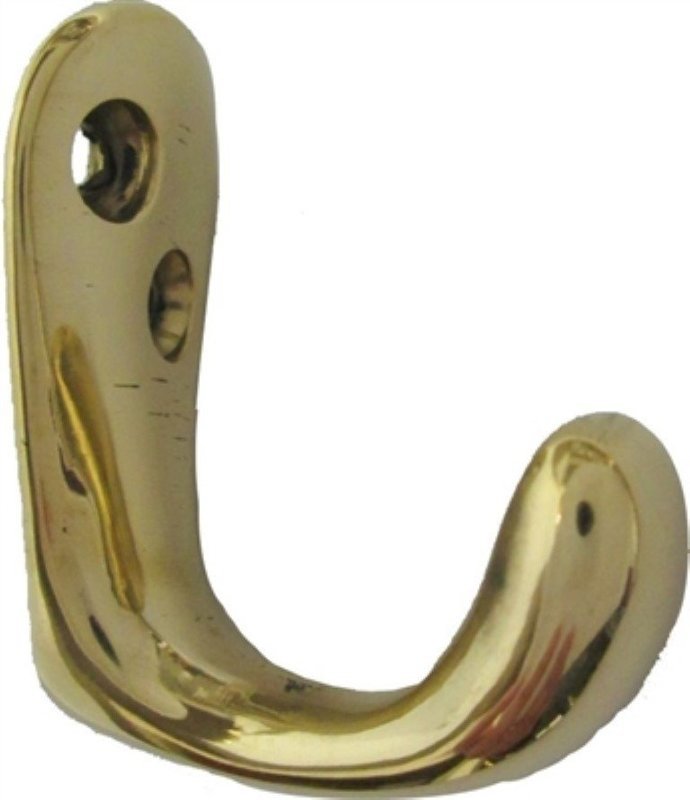 1.5" Small Single Front Mount Coat Hook jacket hat brass tiny cast
