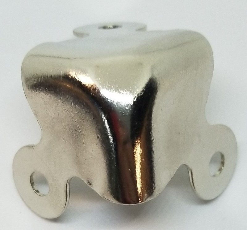 Nickel Plated Trunk Corner steamer chest cap cover box antique vintage retro old