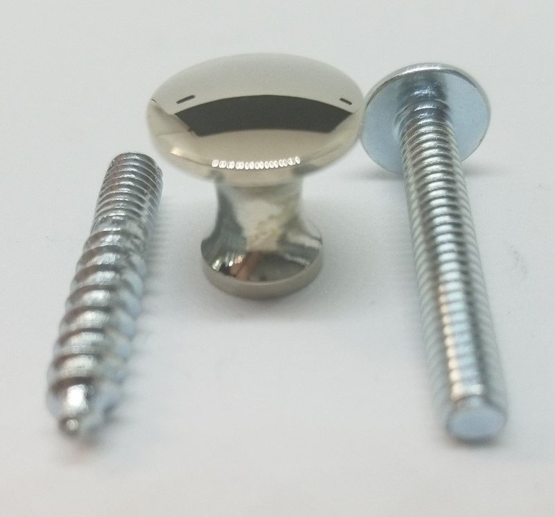 1/2" Polished Turned Solid Nickel BOOKCASE Knob desk small cabinet drawer pull handle
