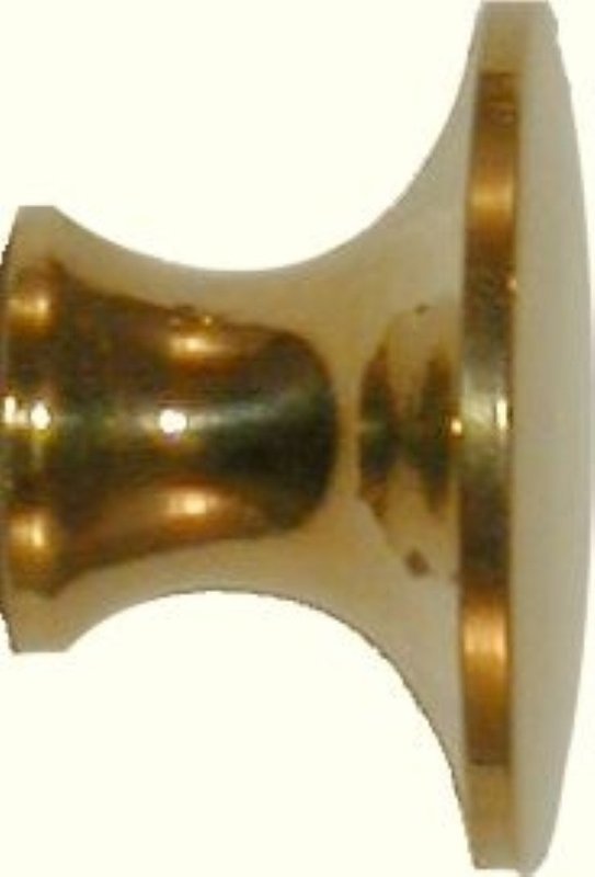 3/4" Polished Turned Solid Brass BOOKCASE Knob desk small cabinet drawer pull handle