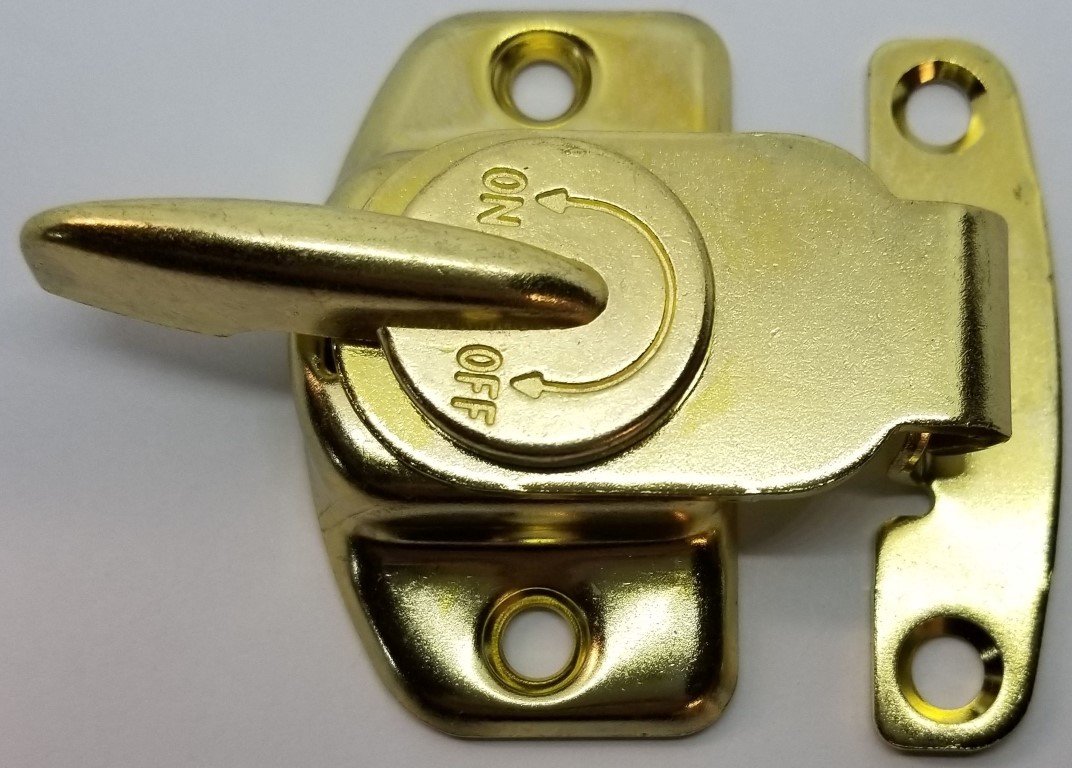 Brass Table Sash Lock Cam-Type spring release dining kitchen leaf close switch